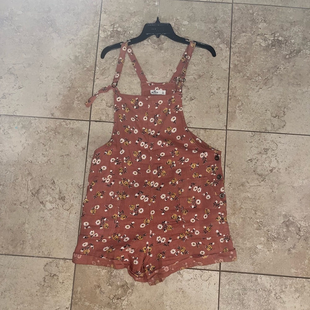 Pink floral romper